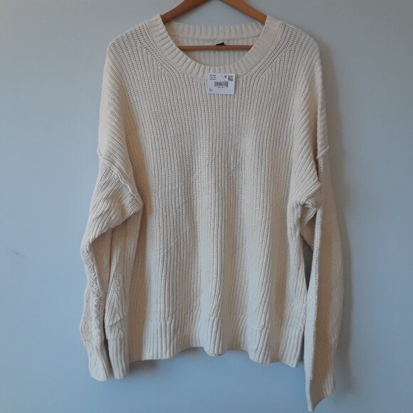 NWT American Eagle 100% Cotton Oversized Knit Sweater L - Picture 2 of 8